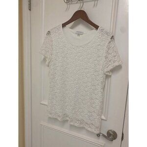 Calvin Klein White Small Lace Ladies Top Size Large